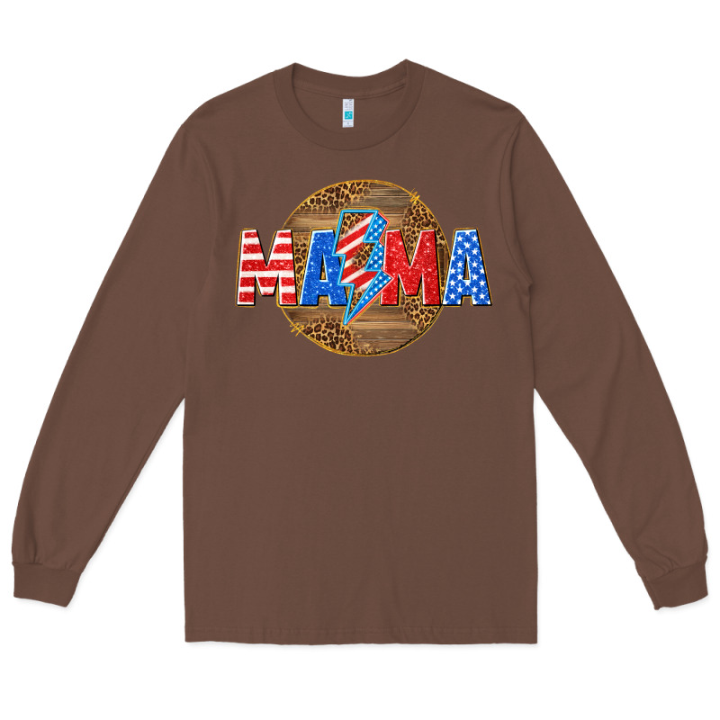 American Mama With Lightning Bolt Long Sleeve Tee by texasbilliewilder | Teevron