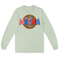 Matcha American mama with lightning bolt Long Sleeve Tee - texasbilliewilder