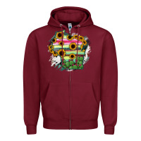 Burgundy Wisconsin State Map Zipper Hoodie - RanaPortraitStore