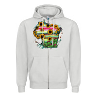 Dove Grey Wisconsin State Map Zipper Hoodie - RanaPortraitStore