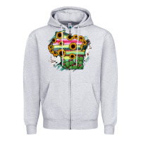 Heather Grey Wisconsin State Map Zipper Hoodie - RanaPortraitStore
