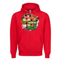 Red Wisconsin State Map Zipper Hoodie - RanaPortraitStore