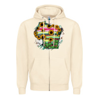 Sandshell Wisconsin State Map Zipper Hoodie - RanaPortraitStore