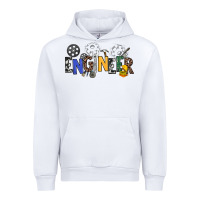 White engineer Urban Hoodie - NancyCooperArtShop
