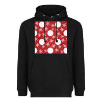 Black christmas snow flakes seamless pattern Heavyweight Hoodie - BundleAndBundleShop