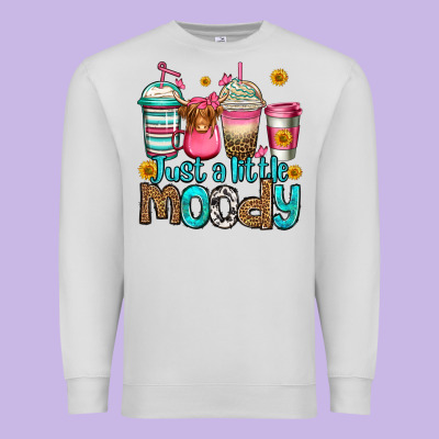 Just A Little Moody Coffee Cups Premium Sweatshirt Designed By Jasminsmagicworld