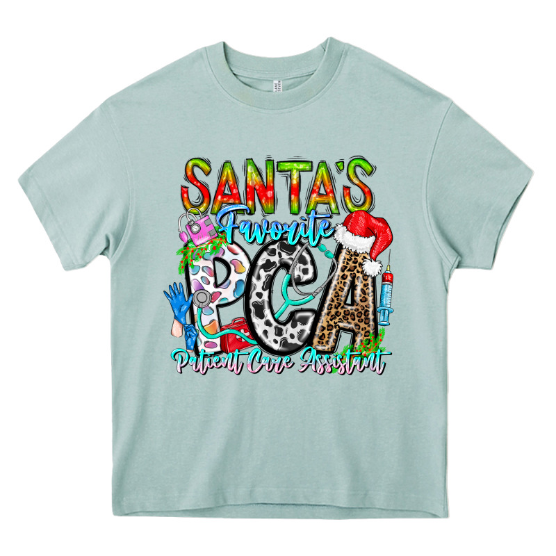 Santas Favorite Pca Patient Care Assistant Heavy Core Tee by CowhideDigitalArt | Teevron