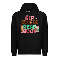 Black sip coffee read book Premium Hoodie - MaliasSmallBusiness