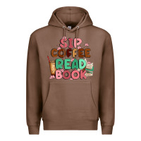 Chestnut sip coffee read book Premium Hoodie - MaliasSmallBusiness