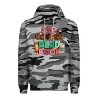 Slate Camo sip coffee read book Premium Hoodie - MaliasSmallBusiness