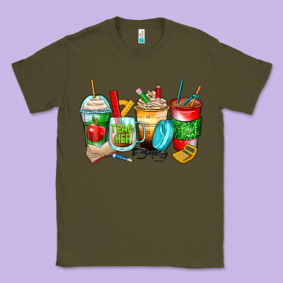 Teacher Coffee Cups Classic Tee Designed By Zillion Design Studio