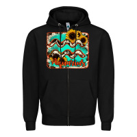 Black aquarius turquoise cowhide Zipper Hoodie - RanaPortraitStore