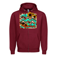Burgundy aquarius turquoise cowhide Zipper Hoodie - RanaPortraitStore