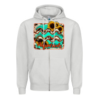 Dove Grey aquarius turquoise cowhide Zipper Hoodie - RanaPortraitStore