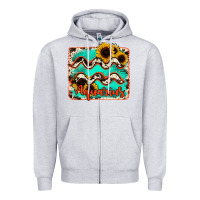Heather Grey aquarius turquoise cowhide Zipper Hoodie - RanaPortraitStore