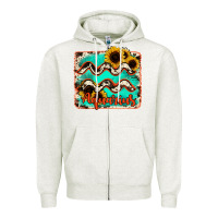Oatmeal Heather aquarius turquoise cowhide Zipper Hoodie - RanaPortraitStore