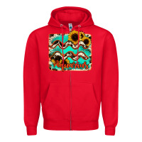 Red aquarius turquoise cowhide Zipper Hoodie - RanaPortraitStore