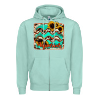 Seafoam aquarius turquoise cowhide Zipper Hoodie - RanaPortraitStore