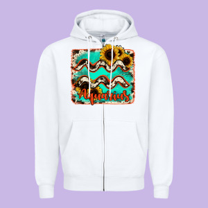 Aquarius Turquoise Cowhide Zipper Hoodie Designed By Ranaportraitstore