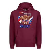 Burgundy Red White And Moo Cow Premium Hoodie - RanaPortraitStore
