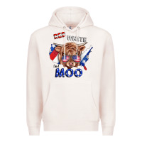 Pale Pink Red White And Moo Cow Premium Hoodie - RanaPortraitStore