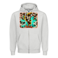 Aries Turquoise Cowhide Zipper Hoodie | Teevron