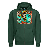 Sports Green aries turquoise cowhide Zipper Hoodie - RanaPortraitStore
