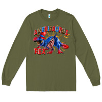 Army Green Amerisaurus rex Long Sleeve Tee - texasbilliewilder