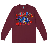 Burgundy Amerisaurus rex Long Sleeve Tee - texasbilliewilder