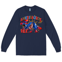 Navy Amerisaurus rex Long Sleeve Tee - texasbilliewilder