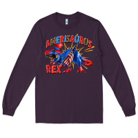 Plum Amerisaurus rex Long Sleeve Tee - texasbilliewilder