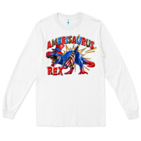 White Amerisaurus rex Long Sleeve Tee - texasbilliewilder