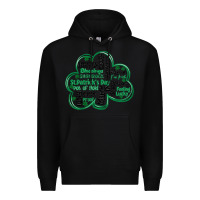 Black st patricks day shamrock typography Premium Hoodie - MaliasSmallBusiness