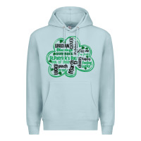 Blue Mist st patricks day shamrock typography Premium Hoodie - MaliasSmallBusiness