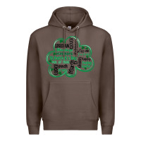 Coffee st patricks day shamrock typography Premium Hoodie - MaliasSmallBusiness