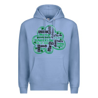 Colony Blue st patricks day shamrock typography Premium Hoodie - MaliasSmallBusiness
