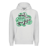Dove Grey st patricks day shamrock typography Premium Hoodie - MaliasSmallBusiness