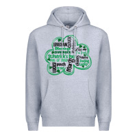 Heather Grey st patricks day shamrock typography Premium Hoodie - MaliasSmallBusiness