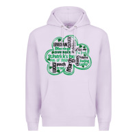 Lilac st patricks day shamrock typography Premium Hoodie - MaliasSmallBusiness