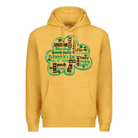 Mustard st patricks day shamrock typography Premium Hoodie - MaliasSmallBusiness