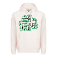 Pale Pink st patricks day shamrock typography Premium Hoodie - MaliasSmallBusiness