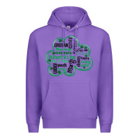 Purple st patricks day shamrock typography Premium Hoodie - MaliasSmallBusiness