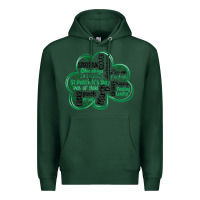 Sports Green st patricks day shamrock typography Premium Hoodie - MaliasSmallBusiness