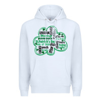 White st patricks day shamrock typography Premium Hoodie - MaliasSmallBusiness