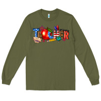 Army Green American teacher Long Sleeve Tee - texasbilliewilder