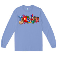 Colony Blue American teacher Long Sleeve Tee - texasbilliewilder