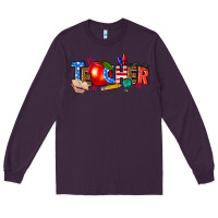 Plum American teacher Long Sleeve Tee - texasbilliewilder