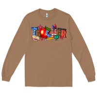Toasted Coconut American teacher Long Sleeve Tee - texasbilliewilder