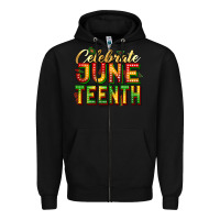 Black Celebrate juneteenth Zipper Hoodie - Zillion Design Studio