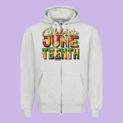 Celebrate Juneteenth Zipper Hoodie Designed By Zillion Design Studio